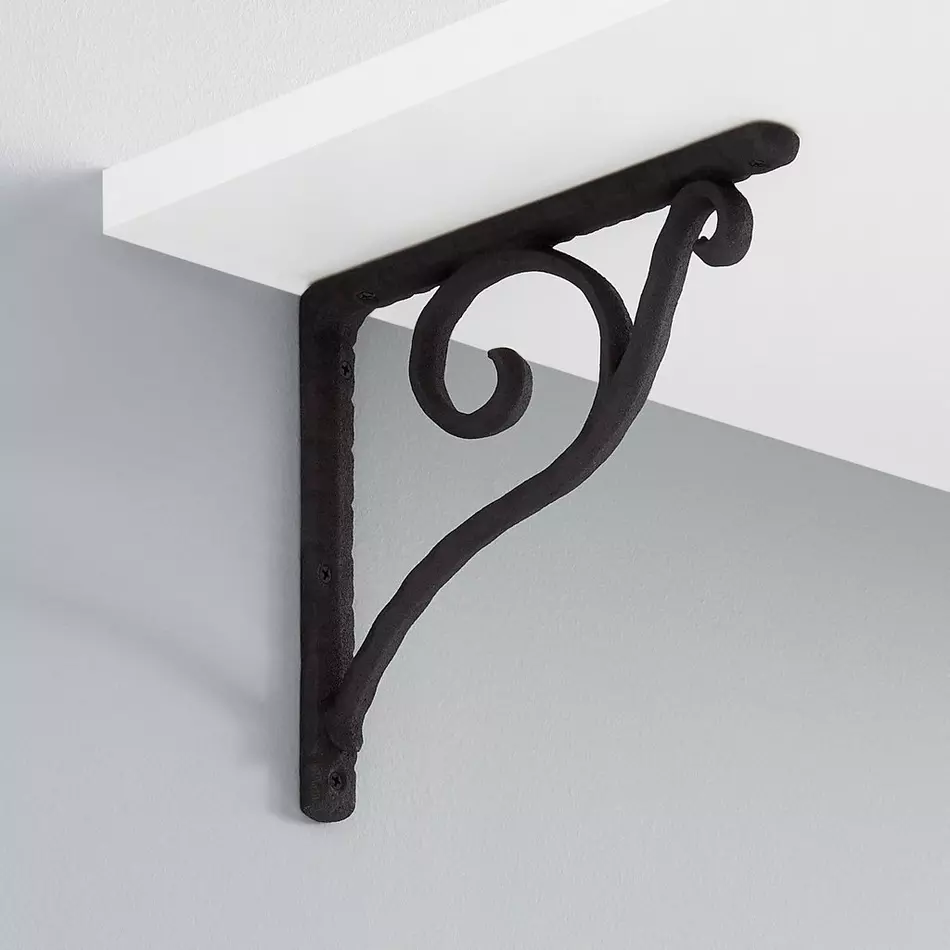 Naiture Sprig Cast Iron Shelf Bracket in 2 Lengths and 3 Finishes