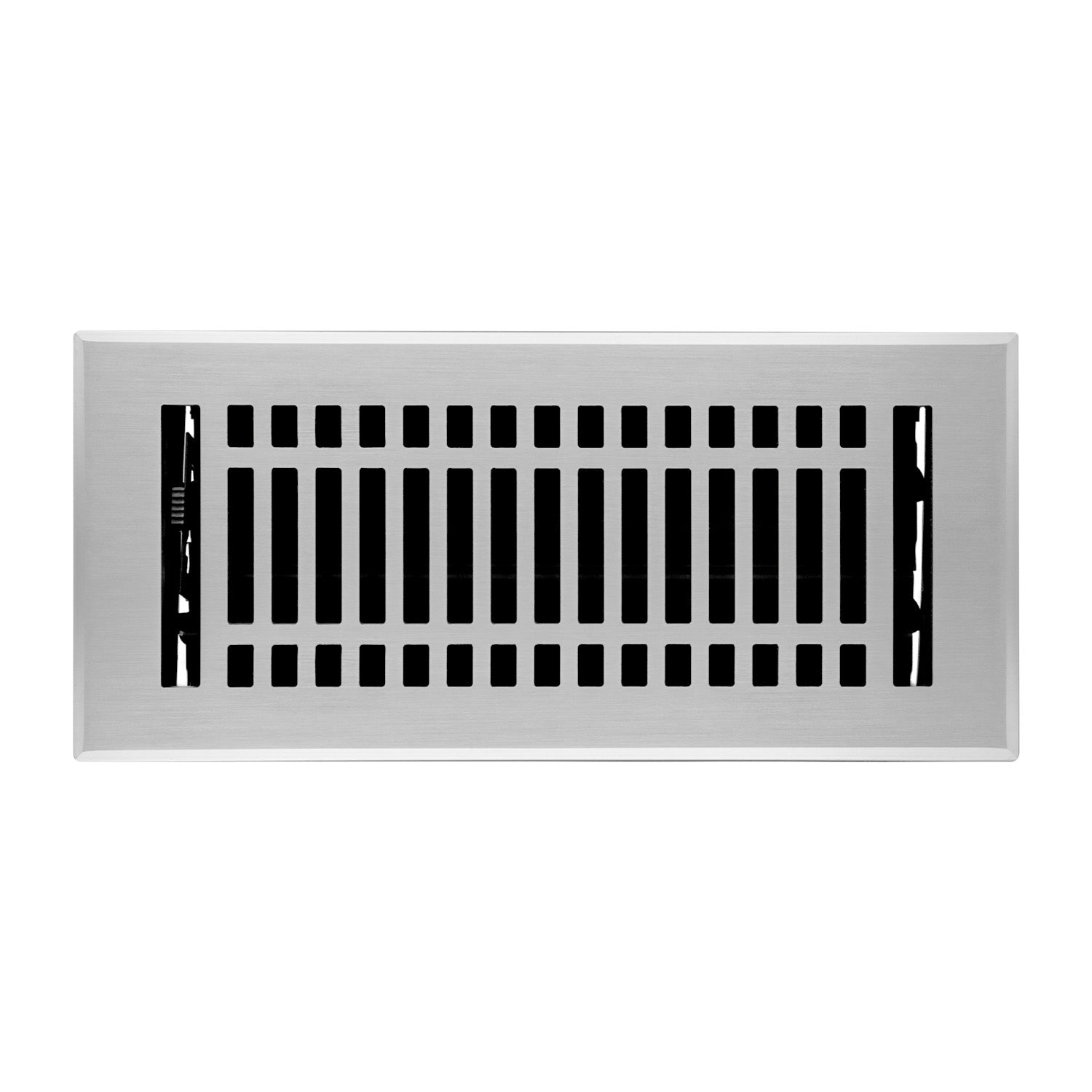 Naiture Louvered Floor Register, Contemporary Style Stainless Steel with Damper or Lever