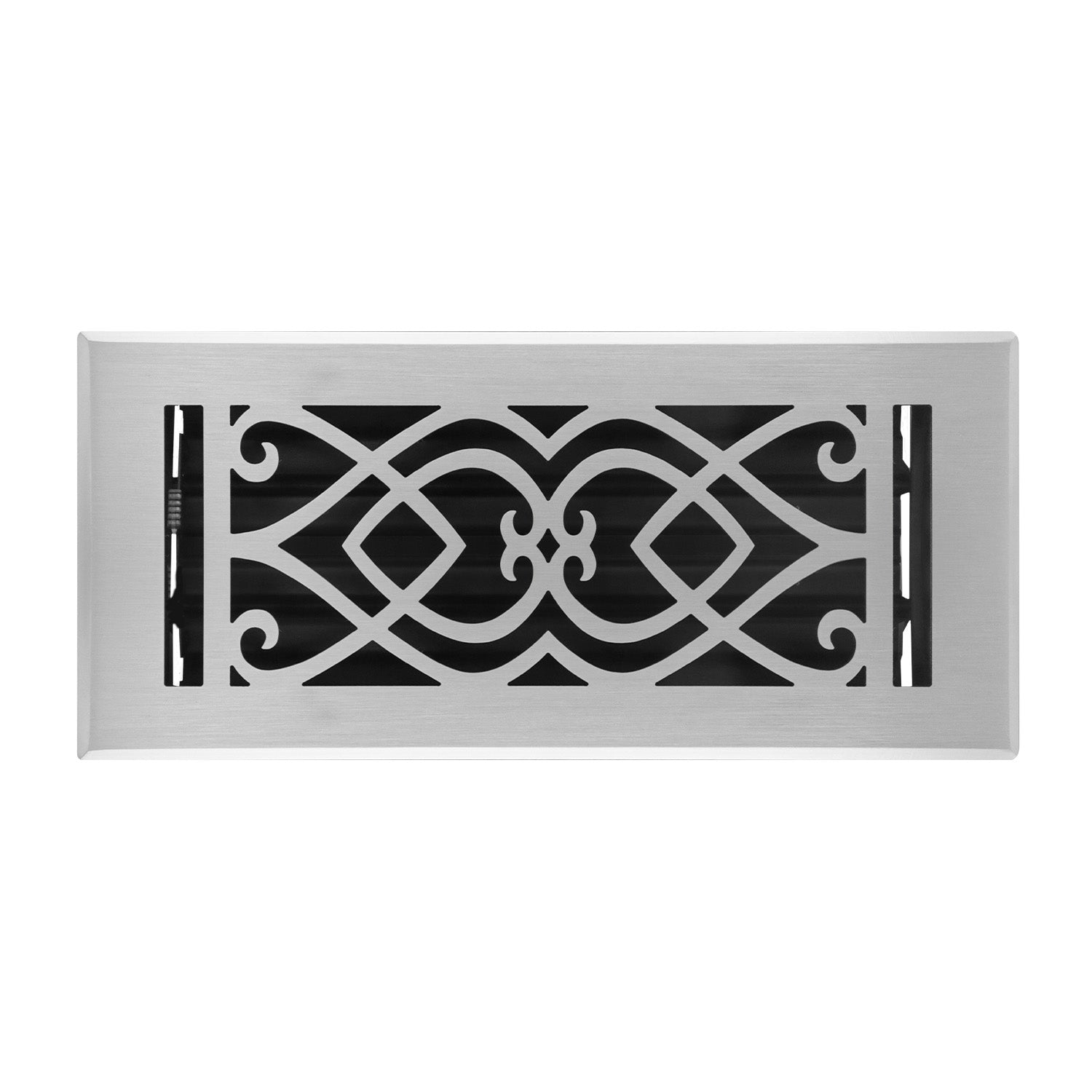 Naiture Louvered Floor Register, Victorian Style Stainless Steel with Damper or Lever