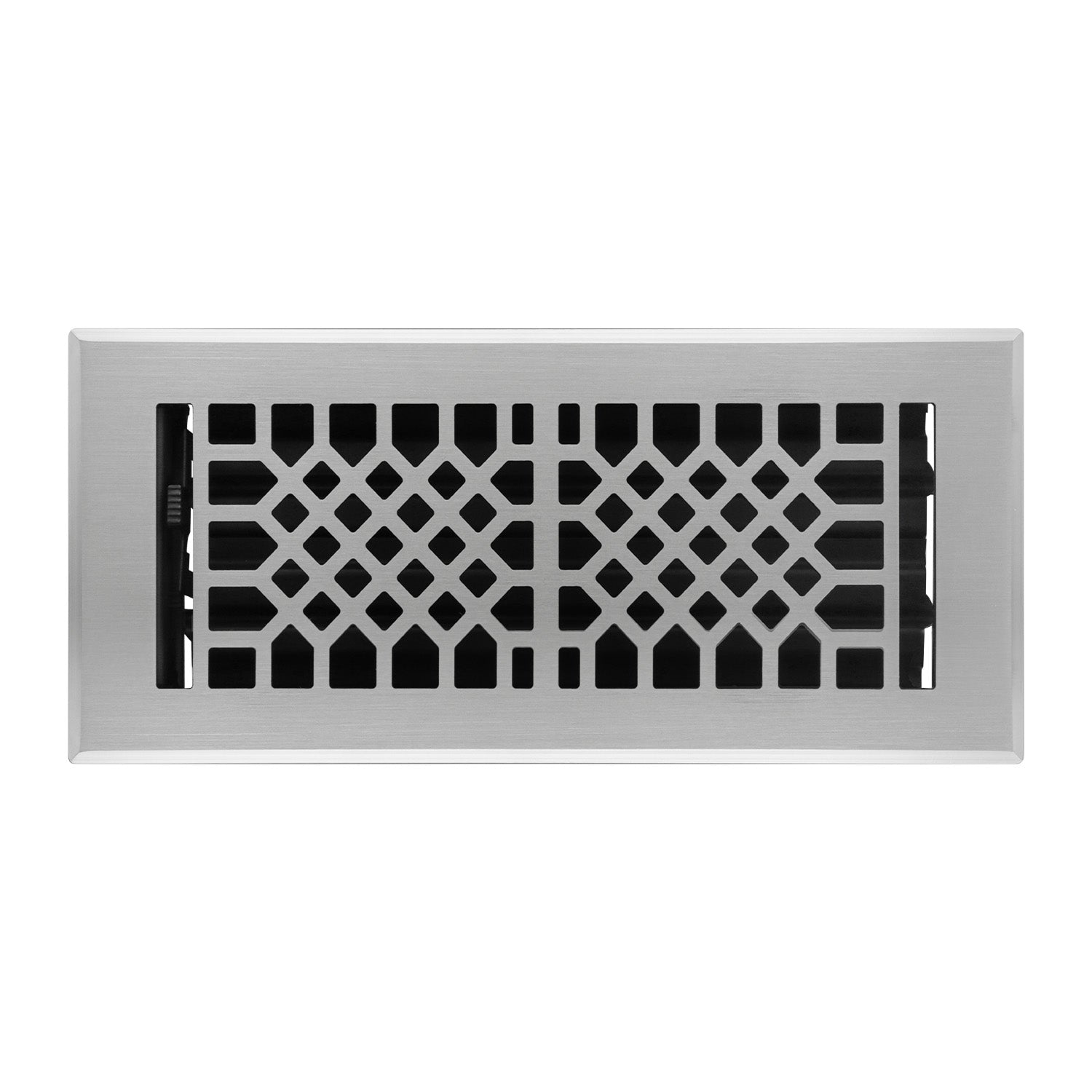 Naiture Louvered Floor Register, Antique Style Stainless Steel with Damper or Lever