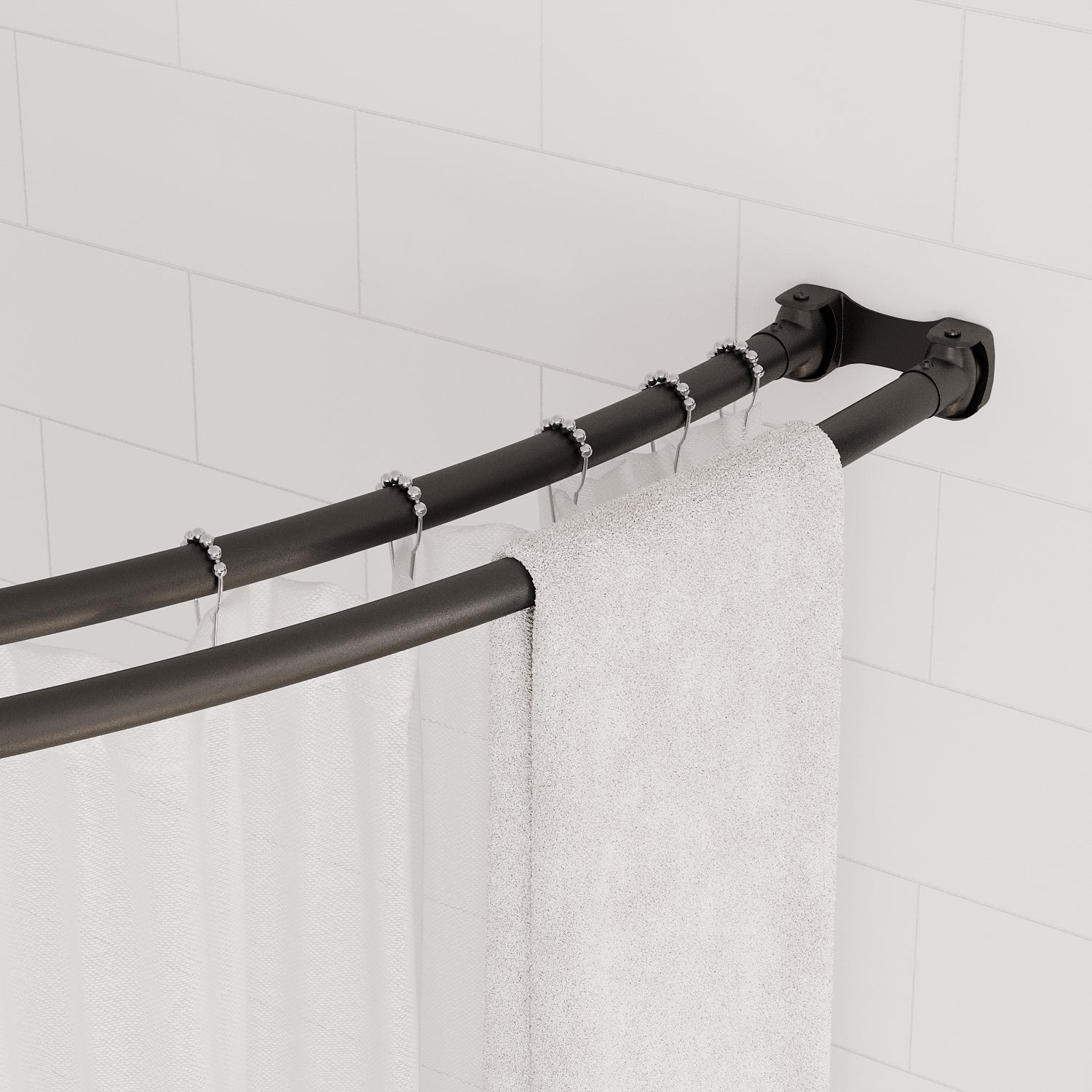 Naiture Shower Curtain Rod Double Swivel Flange or Bracket, Zinc Alloy, Sold in Pair